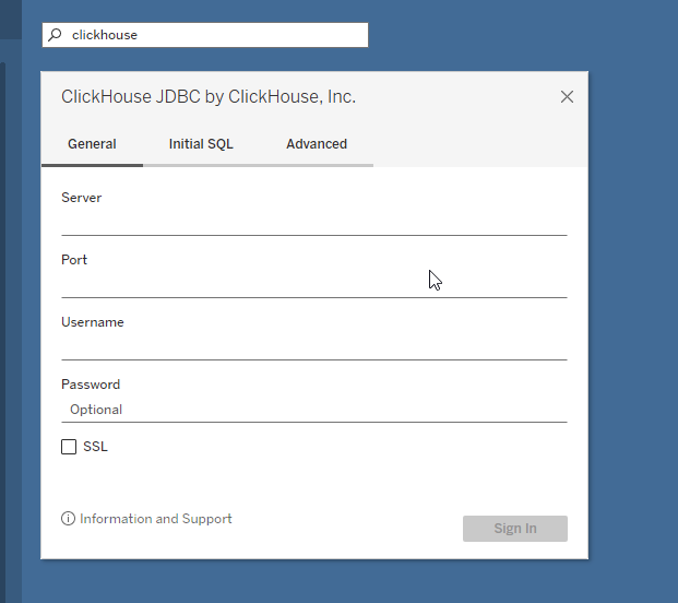 ClickHouse JDBC Connector Details Details